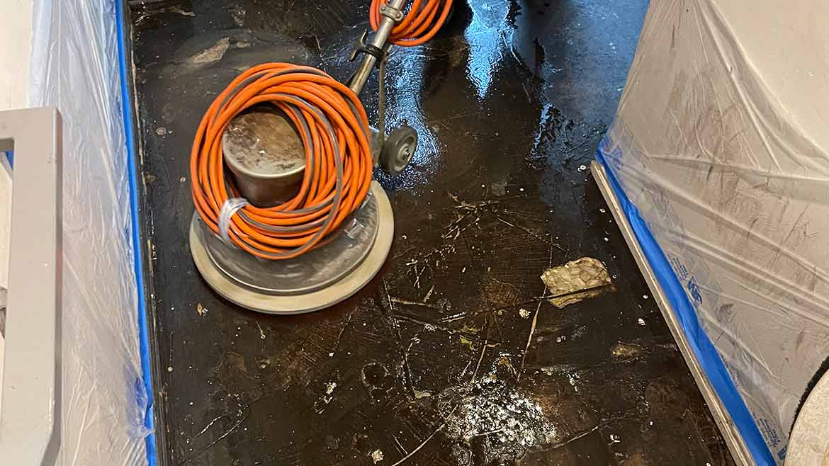 02 SW 1223 Restoration and Sustainability. Floor polisher and buffer on floor.