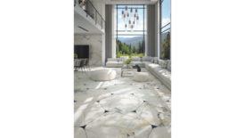 Hexagon shaped floor tile