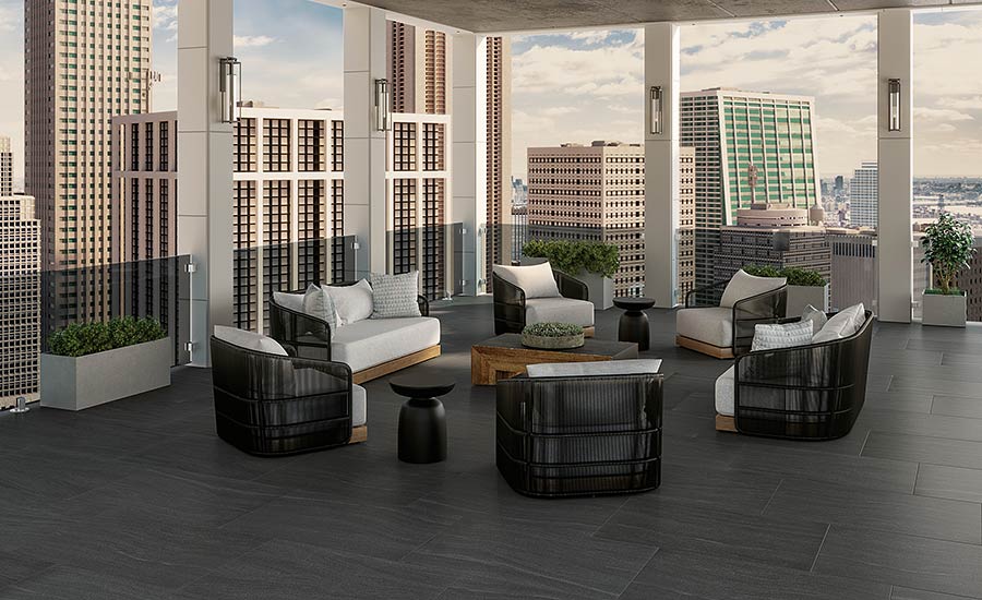 Marazzi’s Sabbia Marmo porcelain tile.