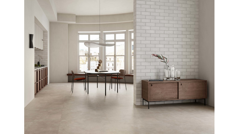 grey/beige porcelain tile floor