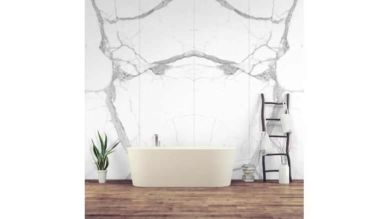 marble backsplash in bathroom