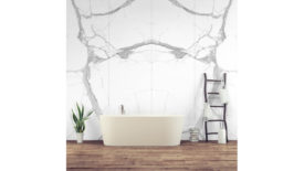 marble backsplash in bathroom