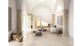 sand colored floor tile