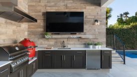 Mineral Surfacing Part 3: Example of large-format mineral surfacing in outdoor kitchen