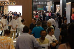 Crowded exhibit hall at Vitoria Stone Fair